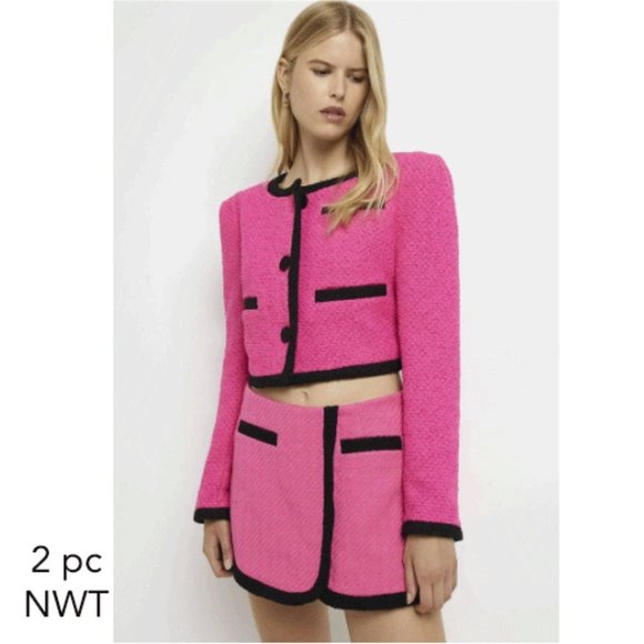River Island Jackets & Coats Cropped Blazer Set Nwt River Island